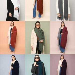 SCHp Wool Self Design Women Shawl