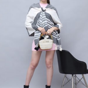 SCHp Woollen Stole with Pom Poms