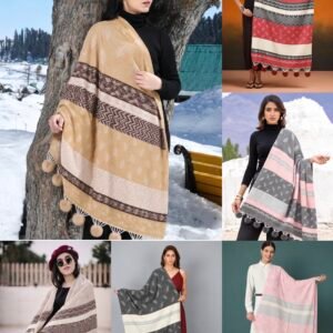 SCHp Woollen Shawl with Pom Poms