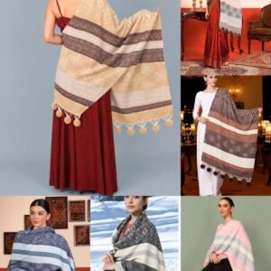 SCHp Woollen Shawl with Pom Poms